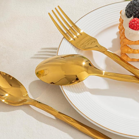 Gold Diamond Cut Silverware