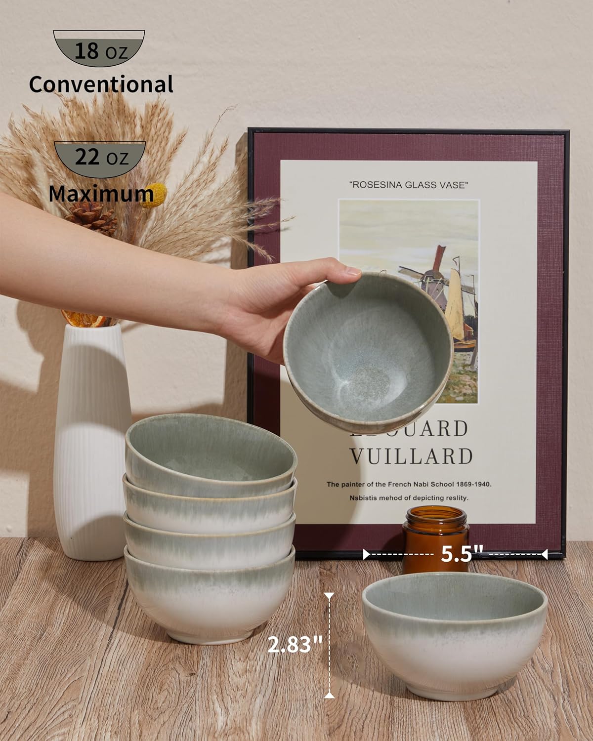 Stacked Sorevia bowls highlighting space-saving design