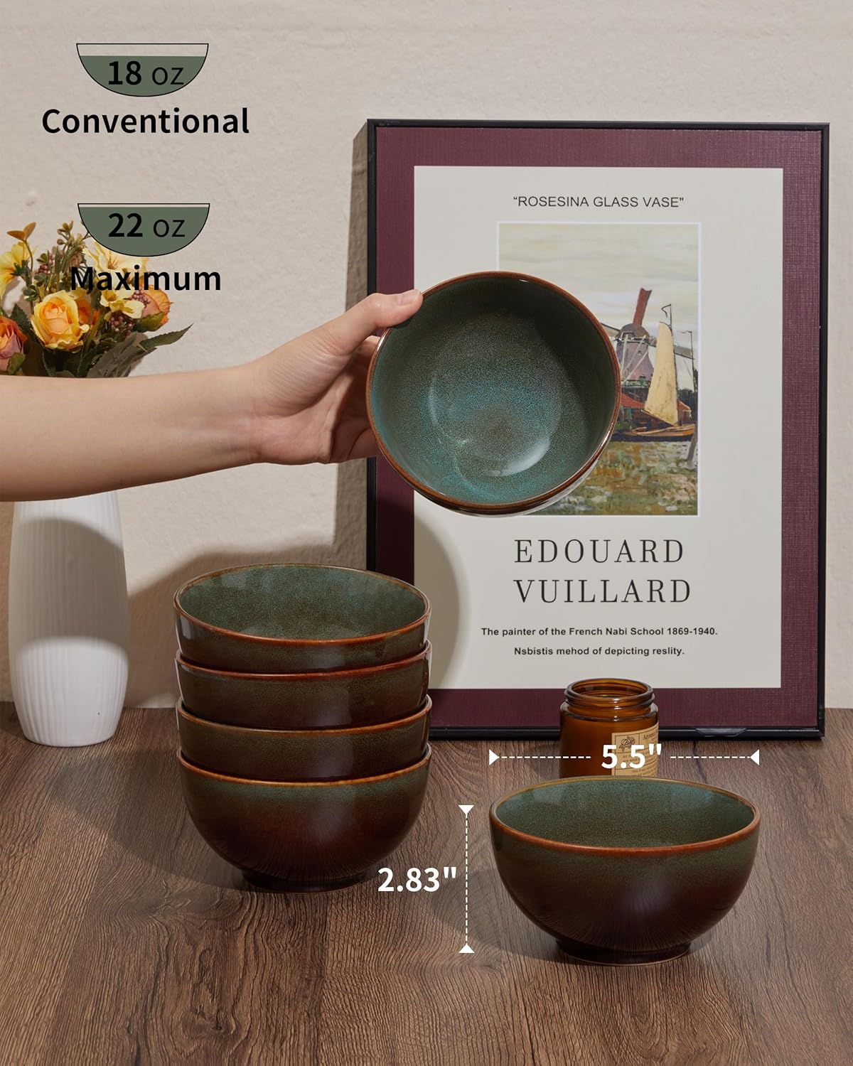 Close-up of Sorevia reactive glaze showing brown-green gradient finish