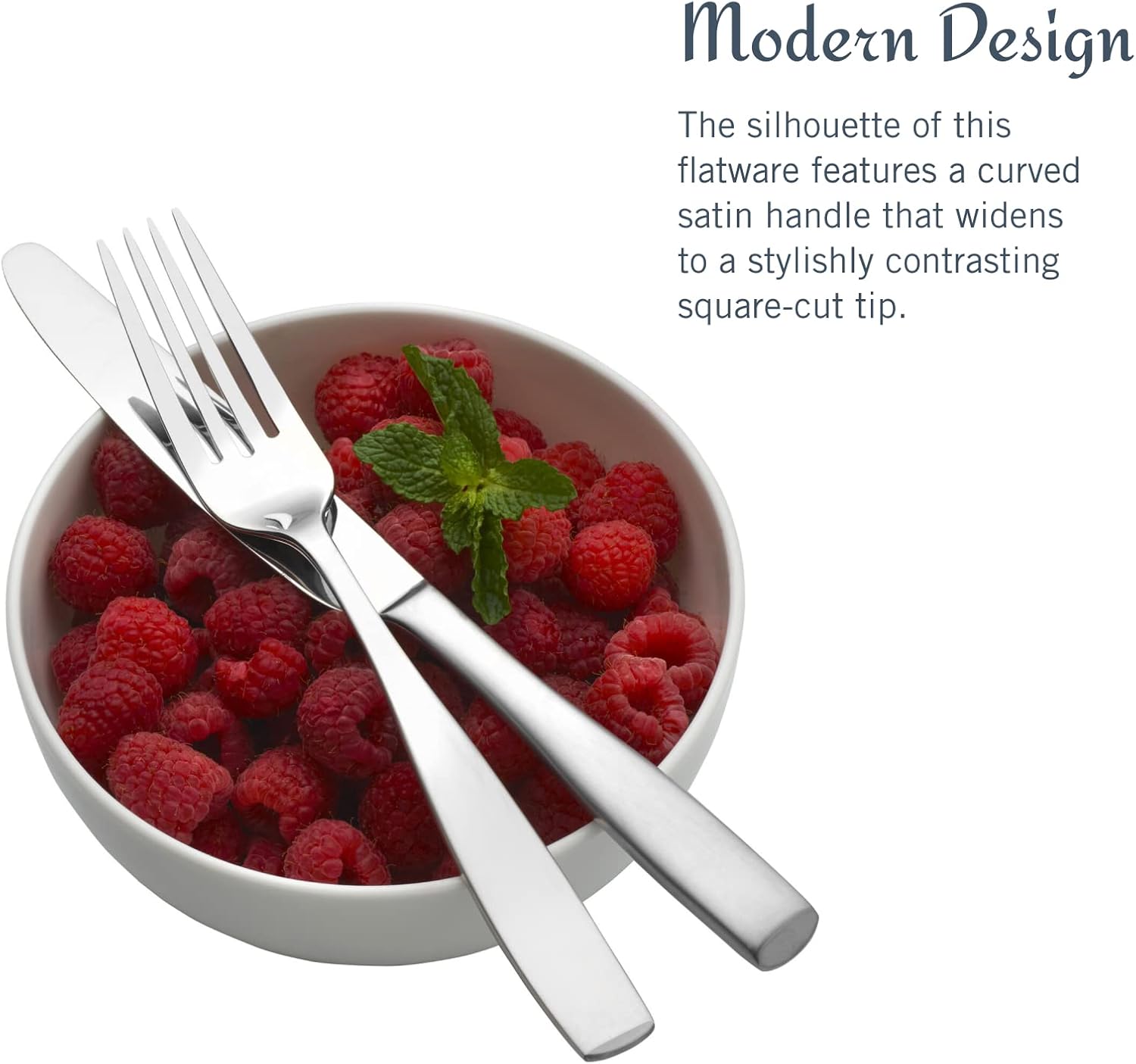 Sorevia Satin Loft 65-piece stainless steel flatware set arranged on table